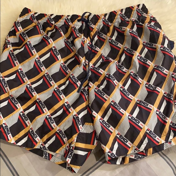 Fendi Mania Logo-Print Swim Shorts - Picture 2 of 4